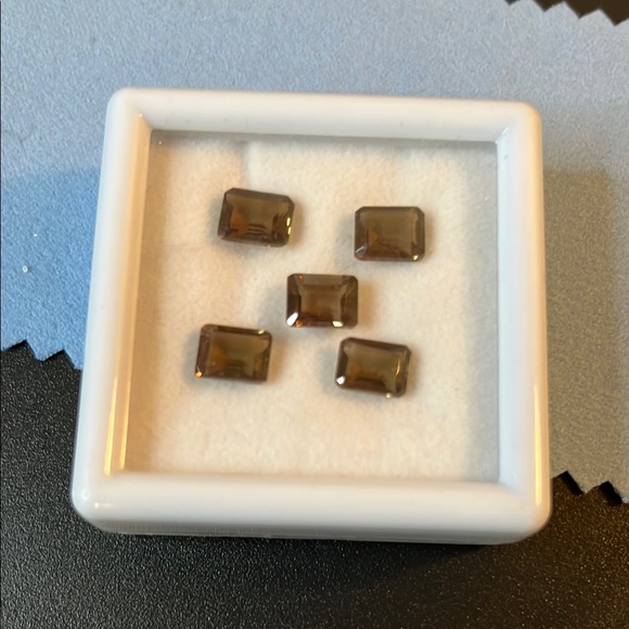 Jewelry - 5 pc  Octagon 8x6 Smoky Quartz loose Gemstones set 6.9cts